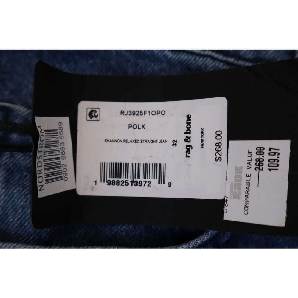 NEW Rag & Bone Shannon Relaxed Straight Jeans Women's Blue Distressed Size 32 - Picture 5 of 7
